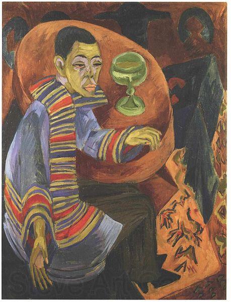 Ernst Ludwig Kirchner The drinker - selfportrait Spain oil painting art